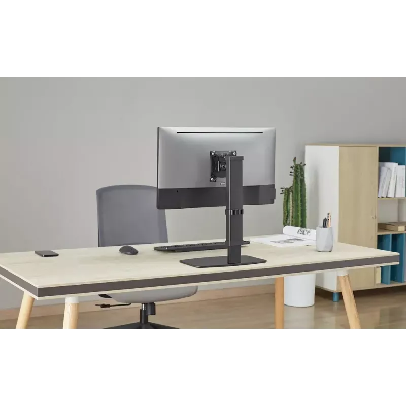Gembird MS-D1ST-02 suporte de secretária para monitor, ajustável em altura e de movimento total, 17–32 polegadas, 8 kg, preto