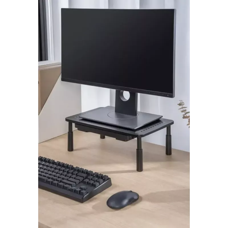 Gembird MS-TABLE-D-01 suporte ajustável para monitor com gaveta