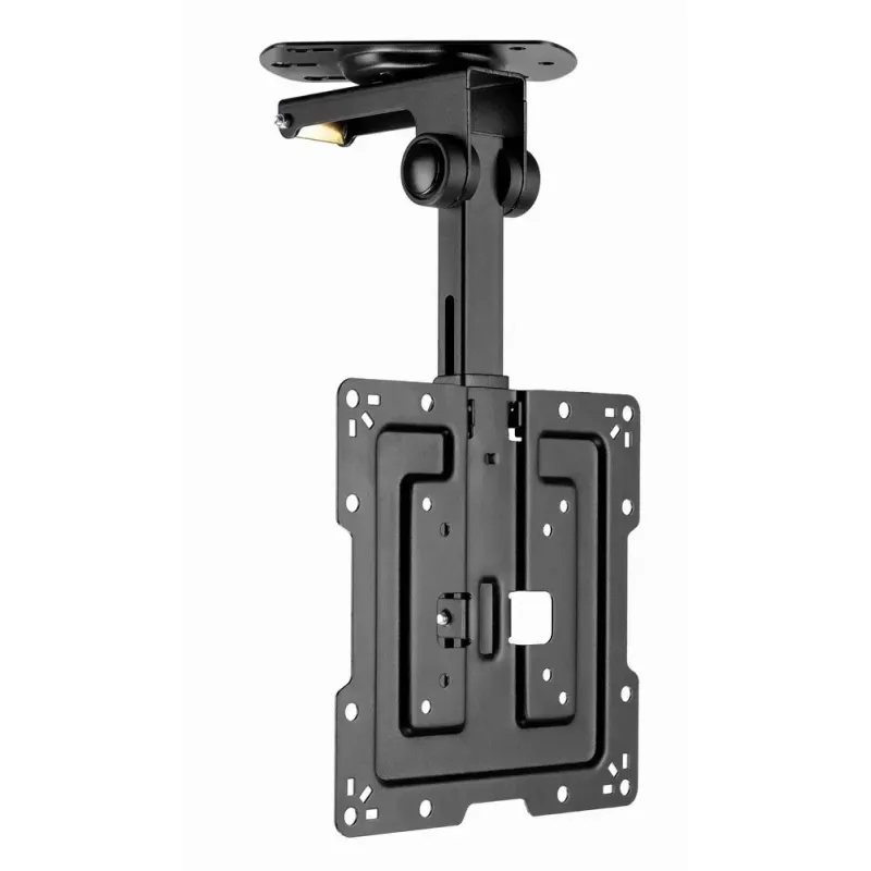 Suporte de teto para TV GEMBIRD CM-43ST-01, totalmente articulado, para televisores de 19–43 polegadas, aço, inclinação 0–90°, rotação ±45°, VESA 75×75–200×200, máx. 20 kg, preto