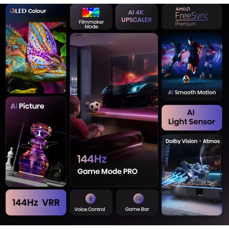 Hisense E7Q PRO 50E7Q PRO 127 cm (50 polegadas) 4K Ultra HD Smart TV Wi-Fi preto