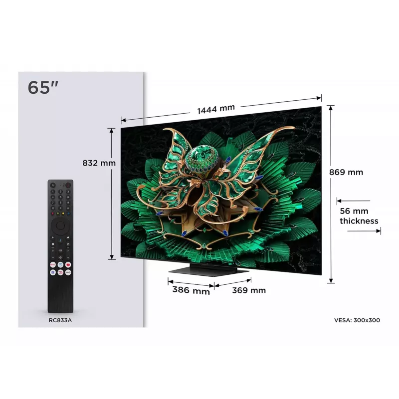 TCL 65C7K TV 165,1 cm (65 polegadas) 4K Ultra HD Smart TV Wi-Fi metálico 2600 cd/m²