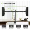 Suporte para monitor TECHLY ICA-LCD-382-D para 2 ecrãs, fixação de mesa, até 27 polegadas, 20 kg, VESA 75x75–100x100, preto