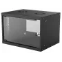Armário de rede de parede INTELLINET 714143 — 6U 19 polegadas, 540×400×353 mm, aço galvanizado, frente em vidro, IP20, máx. 50 kg