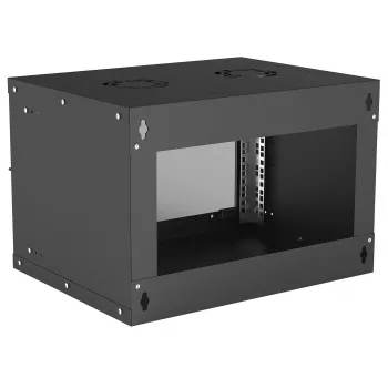 Armário de rede de parede INTELLINET 714143 — 6U 19 polegadas, 540×400×353 mm, aço galvanizado, frente em vidro, IP20, máx. 50 kg