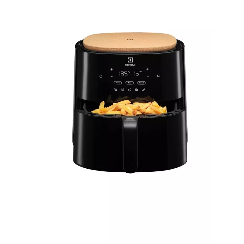 Fritadeira de ar quente Electrolux EAF5B — 5 l, 1500 W, até 200 °C, 8 programas, controlo tátil, ecrã LED