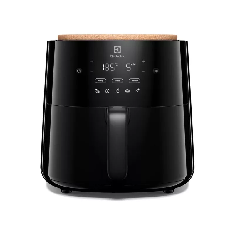Fritadeira de ar quente Electrolux EAF5B — 5 l, 1500 W, até 200 °C, 8 programas, controlo tátil, ecrã LED