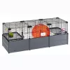 Gaiola para roedores FERPLAST Multipla Hamster large 107,5×37,5×42 cm, metal, preto