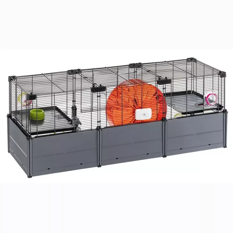 Gaiola para roedores FERPLAST Multipla Hamster large 107,5×37,5×42 cm, metal, preto