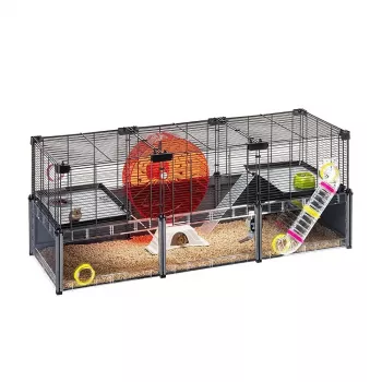 Gaiola para roedores FERPLAST Multipla Hamster large 107,5×37,5×42 cm, metal, preto