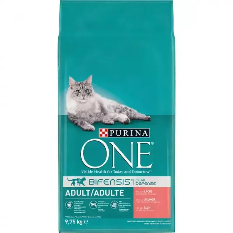 Purina ONE Adult ração seca para gatos com salmão, 9,75 kg