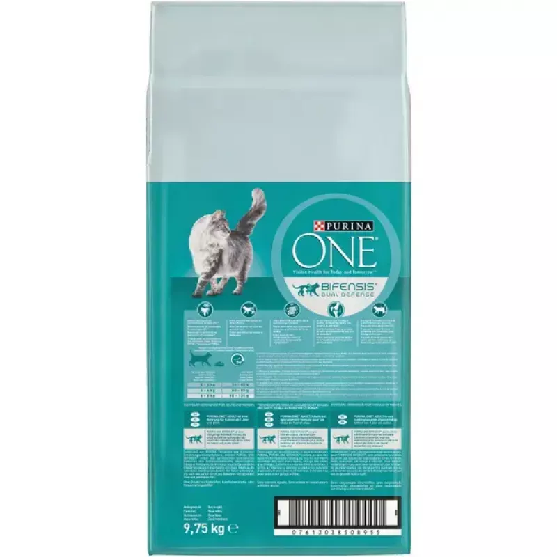 Purina ONE Adult ração seca para gatos com salmão, 9,75 kg