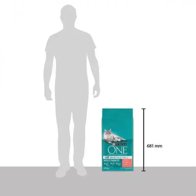 Purina ONE Adult ração seca para gatos com salmão, 9,75 kg