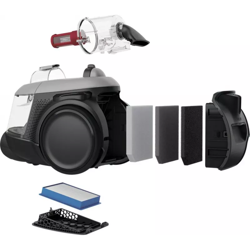Aspirador Electrolux EL61A4UG, aspirador sem saco, 700 W máx, 170 W de potência de aspiração, cabo de 9 m, raio de 12 m, cinzento