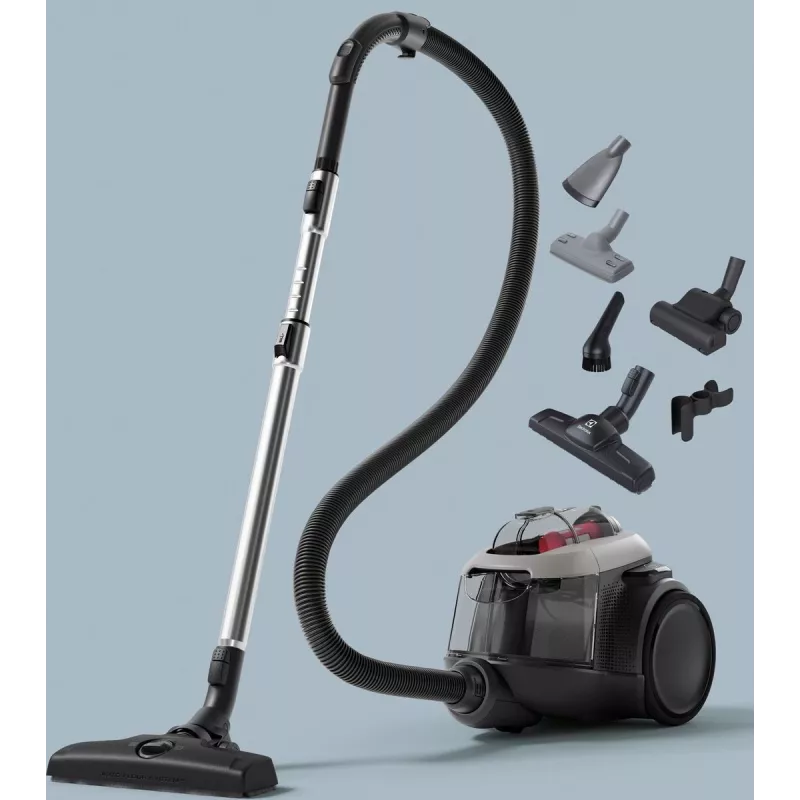 Aspirador Electrolux EL61A4UG, aspirador sem saco, 700 W máx, 170 W de potência de aspiração, cabo de 9 m, raio de 12 m, cinzento