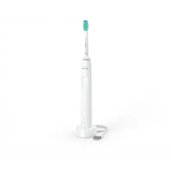 Escova de dentes sónica Philips 3100 series HX3671/13 – tecnologia sónica, 31.000 movimentos/min., sensor de pressão, Li-Ion, bateria incorporada, 1 cabeça de escova, Branco