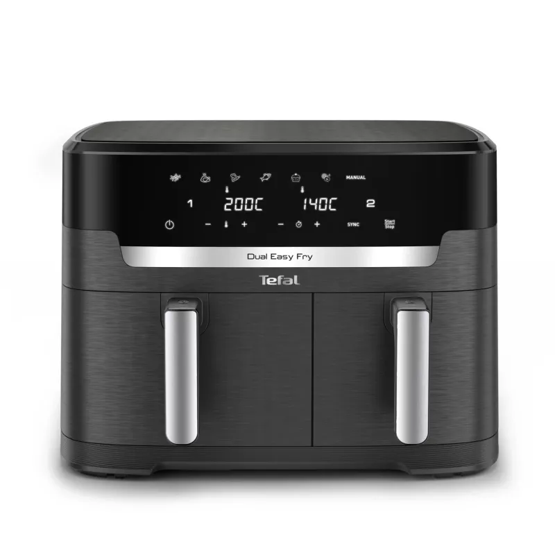 Fritadeira Tefal Easy Fry Dual XXL EY942HE0 dupla 11 L de bancada 2020 W fritadeira de ar quente cinzento