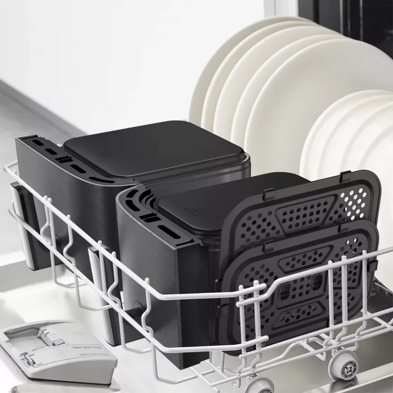 Fritadeira Tefal Easy Fry Dual XXL EY942HE0 dupla 11 L de bancada 2020 W fritadeira de ar quente cinzento