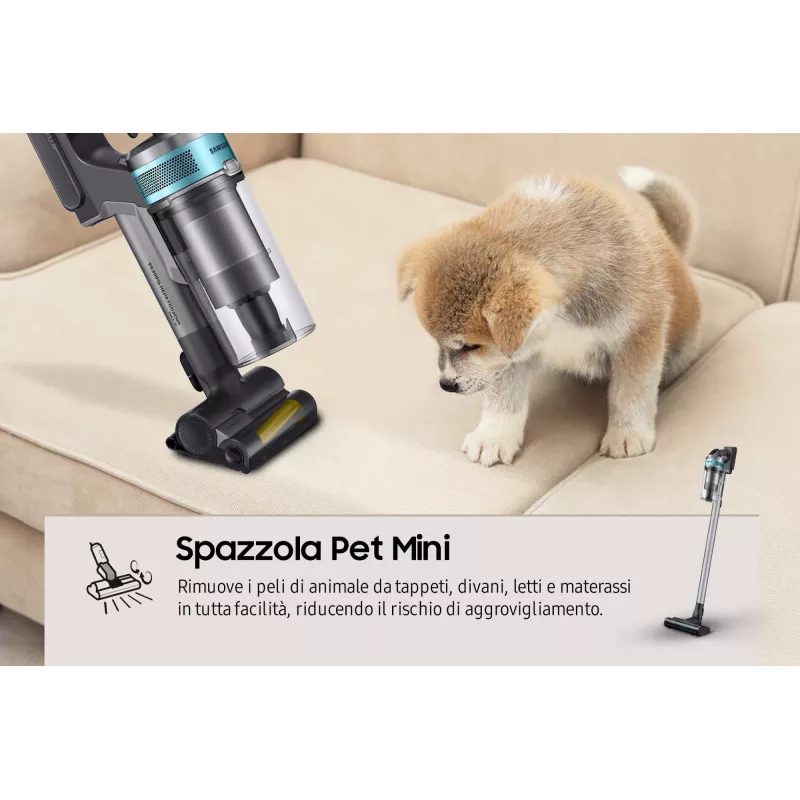 Aspirador vertical 2 em 1 Samsung VS20B75AGR1 com bateria, sem saco, 550 W, preto, cor menta