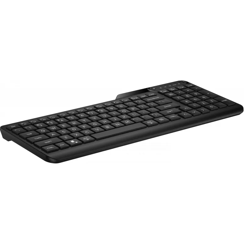 Rato sem fios HP 475 Dual-Mode — QWERTY em tamanho completo, RF + Bluetooth 5.3, teclado numérico, preto, 376×153×19 mm