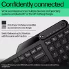 Rato sem fios HP 475 Dual-Mode — QWERTY em tamanho completo, RF + Bluetooth 5.3, teclado numérico, preto, 376×153×19 mm