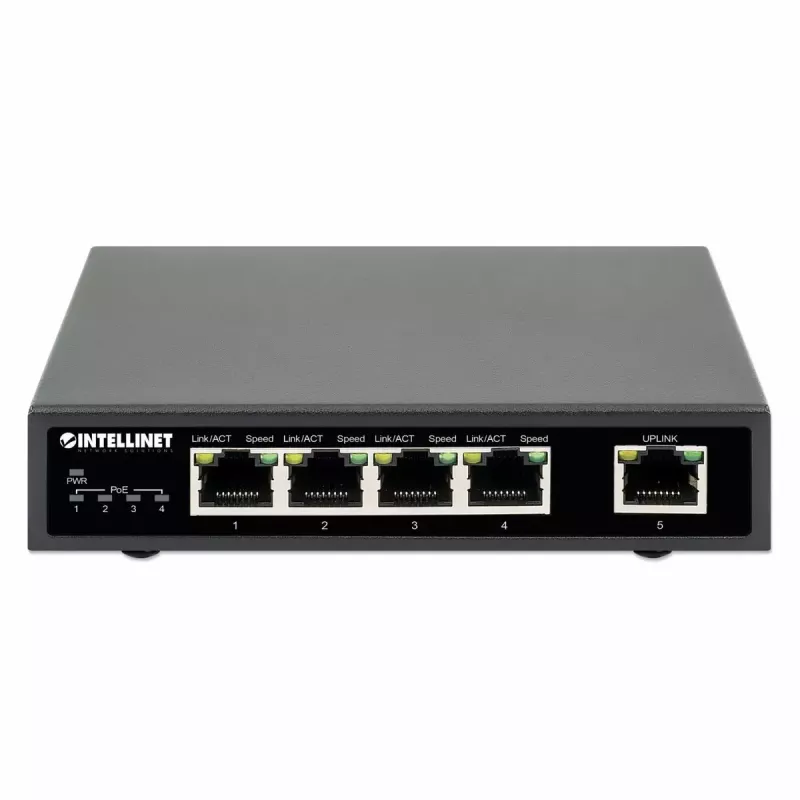 Switch Intellinet 5 portas Gigabit Ethernet PoE+ 62W 4 portas PSE