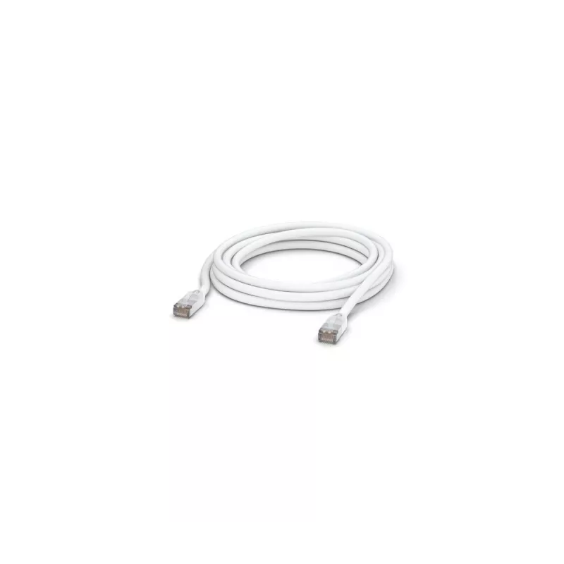 Cabo de rede patch UBIQUITI UACC-CABLE-PATCH-OUTDOOR-5M-W, RJ-45 Cat5e, fio de cobre, 5 m, branco, S/UTP