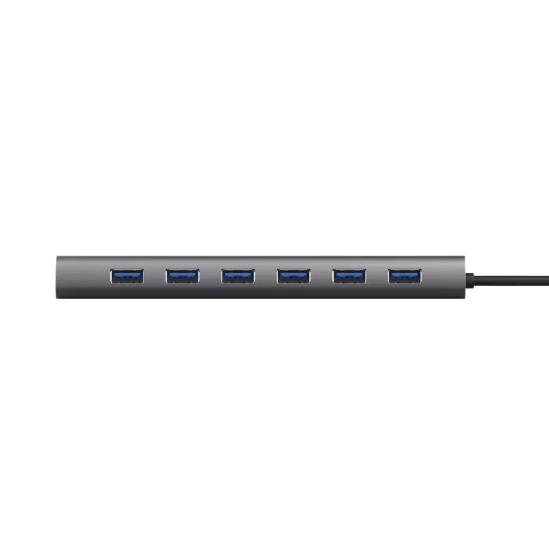 Trust Halyx 24967 hub USB de 7 portas, USB 3.2 Gen 1, Type-A, 5000 Mbit/s, prateado