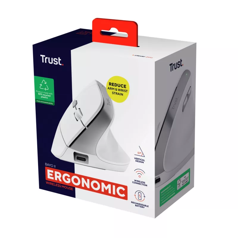 Trust Bayo II rato de escritório para destros RF sem fios ótico 2400 DPI