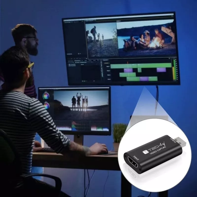 Techly I-USB-VIDEO-1080TY placa de captura de vídeo HDMI para USB, 1920x1080 (1080p)