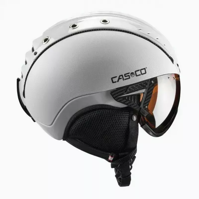 Capacete de esqui Casco SP-2 Carbonic Visor Branco Tamanho S (52-54 cm)