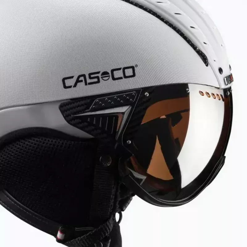 Capacete de esqui Casco SP-2 Carbonic Visor Branco Tamanho S (52-54 cm)