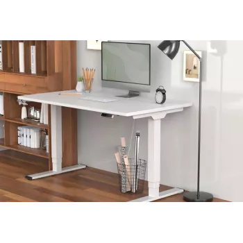 Estrutura de secretária com regulação elétrica de altura DIGITUS, motor duplo, 3 níveis, branco