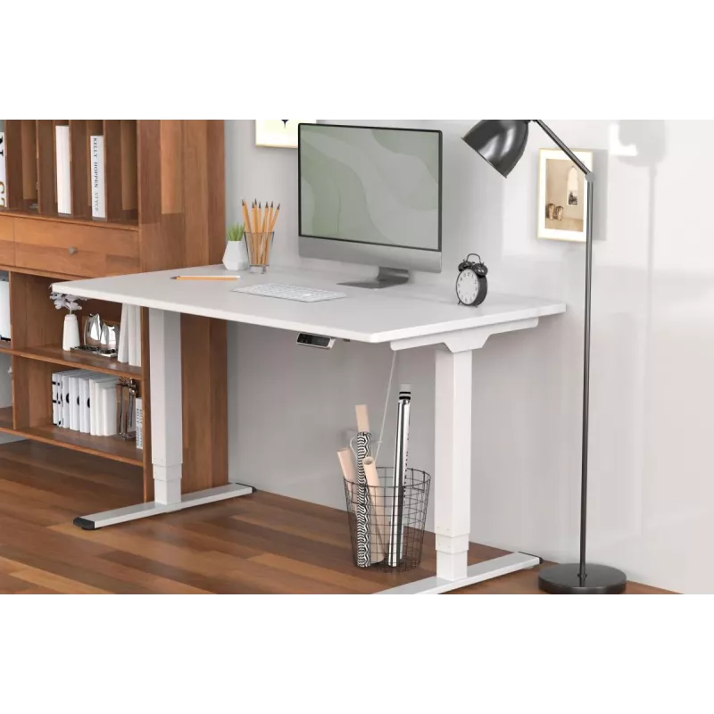 Estrutura de secretária com regulação elétrica de altura DIGITUS, motor duplo, 3 níveis, branco