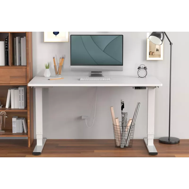 Estrutura de secretária com regulação elétrica de altura DIGITUS, motor duplo, 3 níveis, branco