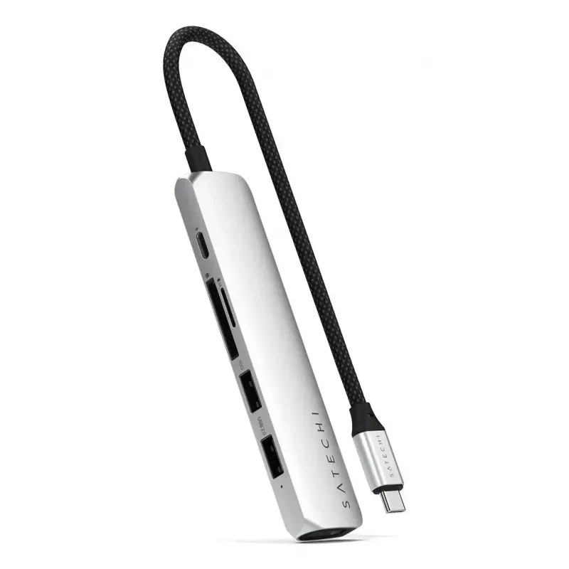 Hub USB Type-C Satechi ST-P6SS 10000 Mbit/s Prateado