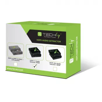 Extrator de áudio Techly 7.1 LPCM HDMI 4K UHD 3D IDATA HDMI-EA74K