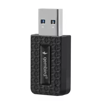 Adaptador USB Wi-Fi GEMBIRD AC1300 Dual-Band Wi-Fi 5 (RTL8812BU) 867 Mbit/s USB 3.0 antena interna preto
