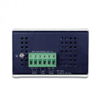 Conversor de media industrial PLANET 2x100/1000X SFP para 2x10/100/1000T 802.3bt PoE++