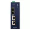 PLANET IGUP-2205AT conversor de suportes industrial, 2 portas 100/1000X SFP para 2 portas 10/100/1000T, PoE 90 W, 12-48 V, metálico, azul