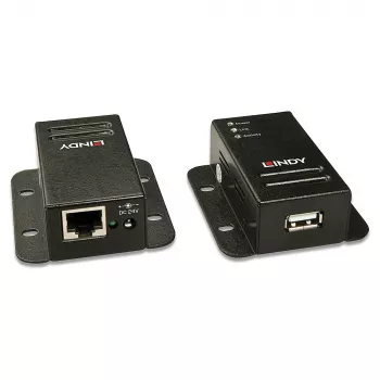 Extensor USB 2.0 Cat.6 Lindy 50 m, transmissor e recetor de rede