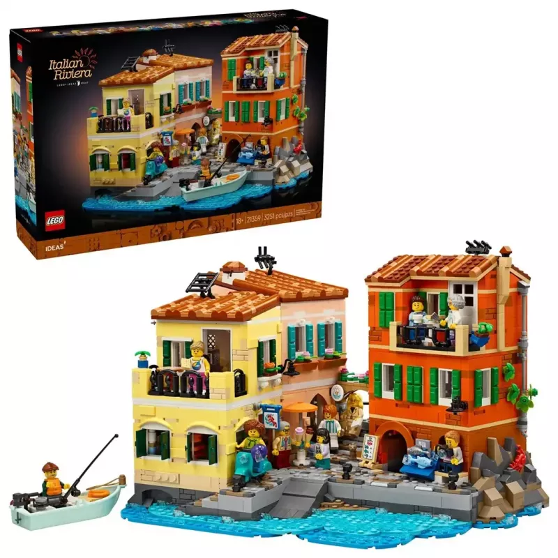 Conjunto de construção LEGO Ideas 21359 Riviera Italiana, 3251 peças, 10 minifiguras, a partir de 18 anos