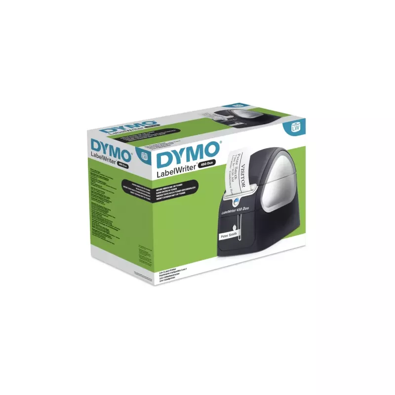 Impressora de etiquetas DYMO LabelWriter 450 Duo | Impressora de etiquetas térmica direta | Impressão rápida de etiquetas, códigos de barras e mais | Imprime etiquetas LW e etiquetas plásticas D1