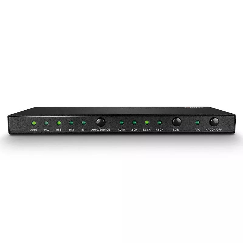 Lindy 38249 comutador HDMI 2.0 18G de 4 portas com áudio, de secretária