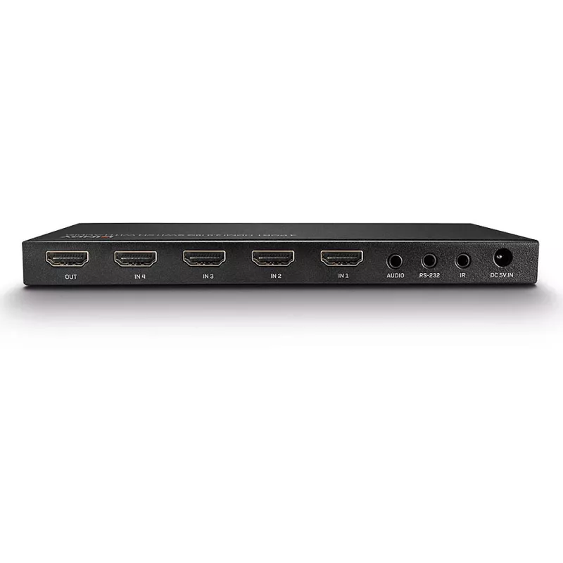 Lindy 38249 comutador HDMI 2.0 18G de 4 portas com áudio, de secretária