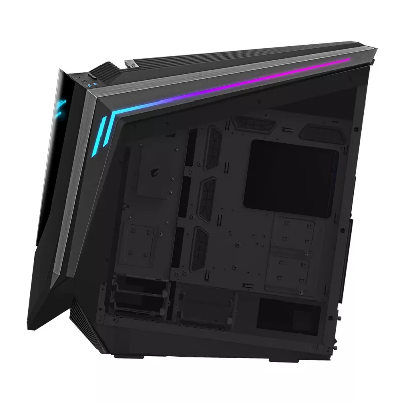 Caixa de PC GIGABYTE AORUS C700 GLASS – Full-Tower, suporta até E-ATX e radiadores de 420 mm, 5 ventoinhas de 120 mm pré-instaladas, USB 3.1 Type-C, RGB Fusion
