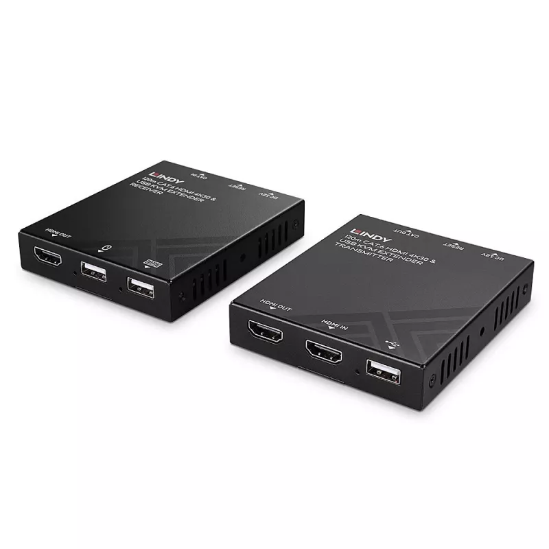 Extensor KVM Lindy 120 m Cat.6 HDMI e USB transmissor e recetor
