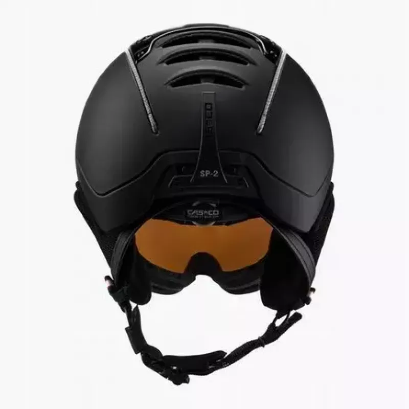 Capacete de esqui Casco SP-2 Carbonic Visor, tamanho M (55–57 cm), preto