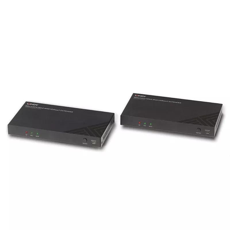 Conjunto extensor HDMI transmissor e recetor Lindy 100 m Cat.6 4K60 áudio IR RS-232