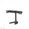 Neomounts FPMA-D700DD suporte de secretária para dois monitores, articulado, 19-30 polegadas (48,3-76,2 cm), 8 kg por ecrã, VESA 75x75-100x100, base/passa-cabos, preto