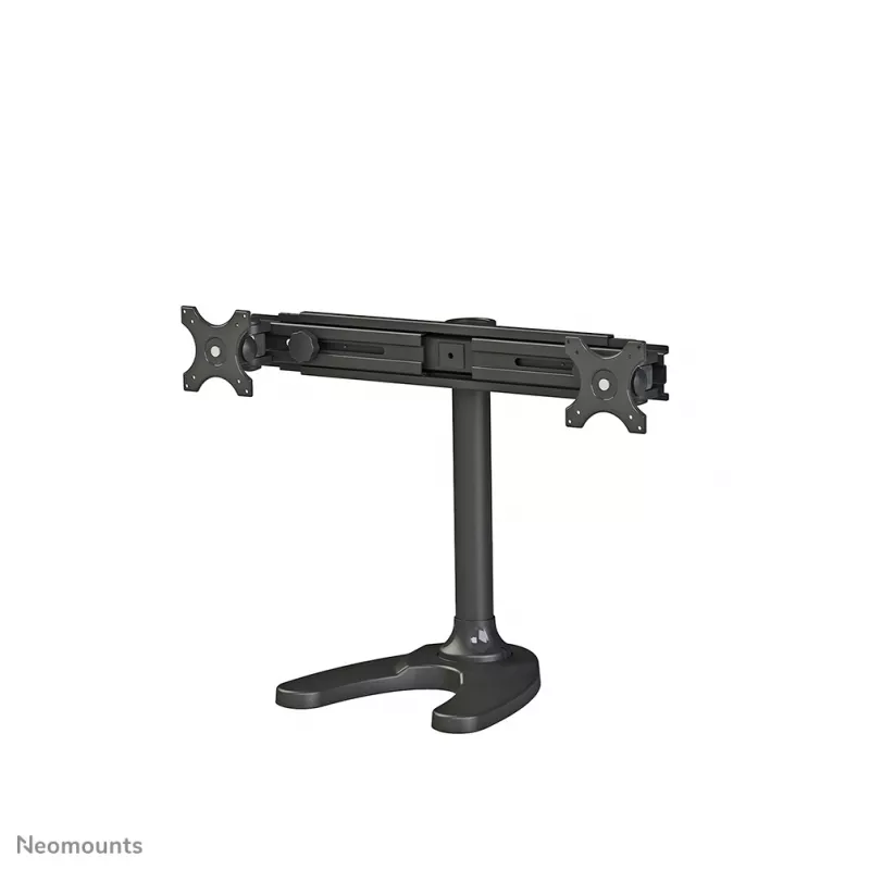 Neomounts FPMA-D700DD suporte de secretária para dois monitores, articulado, 19-30 polegadas (48,3-76,2 cm), 8 kg por ecrã, VESA 75x75-100x100, base/passa-cabos, preto